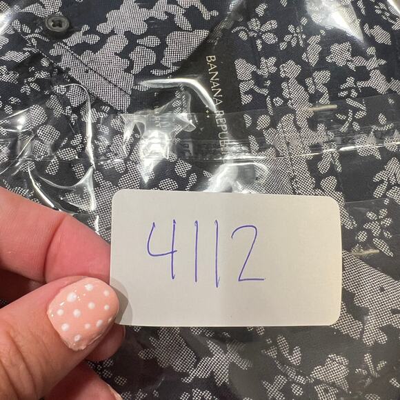 BANANA REPUBLIC Men's Slim Fit Cotton Print Shirt Size M - Picture 8 of 8